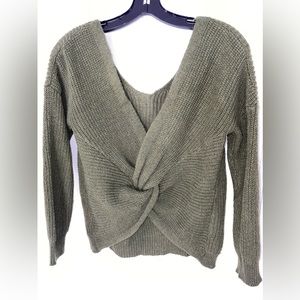 Twist back green sweater
